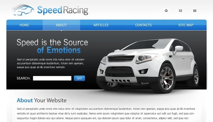 SpeedRacing – шаблон для сайта автомобильной тематики